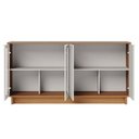 Ver imagem 6 de Cristaleira Jurerê Off White Matte Freijó com Aparador para Sala Buffet Vitória Freijó Off White