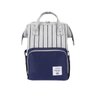 Bolsa Mochila Maternidade Lequeen Original Azul com Branco Listras - 1