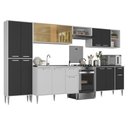 Ver imagem 1 de Armário de Cozinha Completa 6 Pçs com Balcão Gabinete Siena Multimóveis Mp2243 Branco/preto