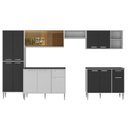 Ver imagem 7 de Armário de Cozinha Completa 6 Pçs com Balcão Gabinete Siena Multimóveis Mp2243 Branco/preto