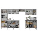 Ver imagem 5 de Armário de Cozinha Completa 6 Pçs com Balcão Gabinete Siena Multimóveis Mp2243 Branco/preto