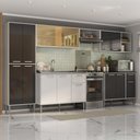 Ver imagem 2 de Armário de Cozinha Completa 6 Pçs com Balcão Gabinete Siena Multimóveis Mp2243 Branco/preto