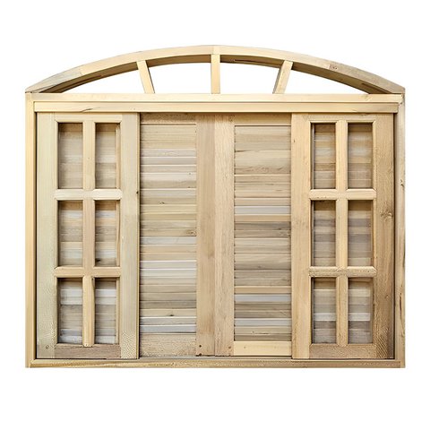 Janela de Madeira Veneziana de Correr em Arco de Itaúba Batentes de 14 Cm - 1.60 (l) X 1.20 (a)