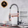 Torneira de Cozinha Gourmet Misturador Monocomando 55cm Premium (Spring - Black Rose Gold) - 6