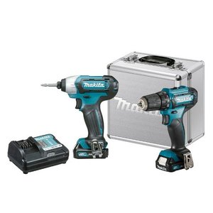 COMBO: FURADEIRA/FURADEIRA DF333D + PARAFUSADEIRA TD110D+MALETA+CARREGADOR+BATERIAS+BIT MAKITA