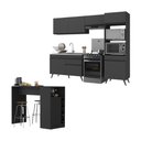 Ver imagem 1 de Armário de Cozinha Compacta com Mesa/bancada Veneza Multimóveis Mp2210 Preto
