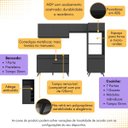 Ver imagem 2 de Armário de Cozinha Compacta com Mesa/bancada Veneza Multimóveis Mp2210 Preto