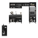 Ver imagem 4 de Armário de Cozinha Compacta com Mesa/bancada Veneza Multimóveis Mp2210 Preto