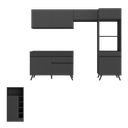Ver imagem 6 de Armário de Cozinha Compacta com Mesa/bancada Veneza Multimóveis Mp2210 Preto