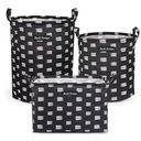 Ver imagem 1 de Kit 3 Cestos Multiuso Tecido 43l, 25l e 23l Preto Riscas