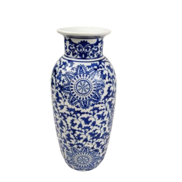 Vaso Decorativo Azul e Branco 20x10cm Porcelana Chinesa P - 1
