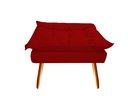 Ver imagem 6 de Kit Namoradeira + 1 Poltrona + 1 Puff Decorativo Opala Suede Vermelho Pés Madeira Mz Decor