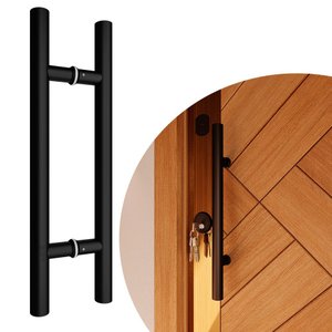 Puxador Duplo Df 907-32 - Preto - 30 Cm