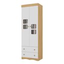 Ver imagem 2 de Guarda-roupa Infantil 62cm 2 Portas com Vidro e 2 Gavetas Serena Multimóveis Mp4430 Madeirado/