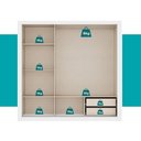 Ver imagem 7 de Guarda Roupa Casal 3 Portas Doha 2 Gavetas Carraro Ripado Branco