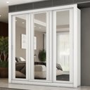 Ver imagem 1 de Guarda Roupa Casal 3 Portas Doha 2 Gavetas Carraro Ripado Branco