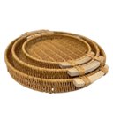 Ver imagem 1 de Kit 3 Peças Bandejas Redondas Gourmet em Madeira Decoração Casa Nova