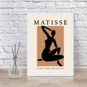 Ver imagem 1 de Quadro Mulher Matisse Minimalista marrom 33x24cm - com Vidro:madeira Preta