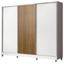 Ver imagem 2 de Guarda Roupa Juvenil 100% Mdf Madesa Kevin 3 Portas de Correr com Pés - Branco/branco/rustic