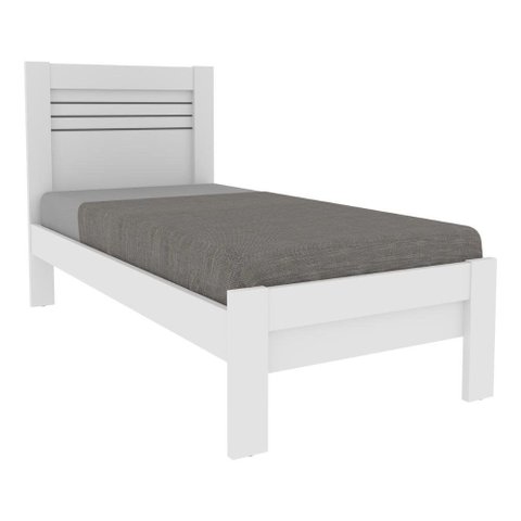 Cama de Solteiro para Colchão 88x188cm Multimóveis CR35461 Neve