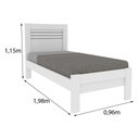 Ver imagem 4 de Cama de Solteiro para Colchão 88x188cm Multimóveis CR35461 Neve