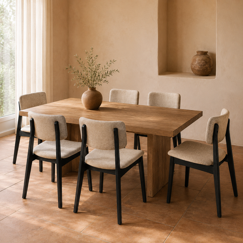 Kit 6 Cadeira de Jantar Madeira Maciça Manuela Estofada Premium Ergonomica Confortável Di Franco