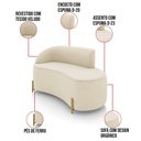 Ver imagem 3 de Sofá 2 Lugares Orgânico 140cm Pé Dourado Morgan Veludo D03 - D’Rossi