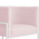 Ver imagem 4 de Kit 02 Poltrona Luana Suede Rosa Bebê Base Branca Luxo - Fm