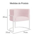 Ver imagem 5 de Kit 02 Poltrona Luana Suede Rosa Bebê Base Branca Luxo - Fm