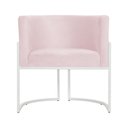 Ver imagem 2 de Kit 02 Poltrona Luana Suede Rosa Bebê Base Branca Luxo - Fm