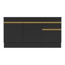 Ver imagem 2 de Balcão Cozinha C/Rodapé Gabinete Pia 3 Portas 1 Gaveta Preto