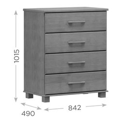 Comoda 5 Gavetas 1 Porta Ouro Freijó - Fn - 4