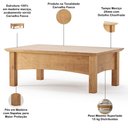 Ver imagem 3 de Mesa de Centro Rústica Madeira Maciça Lira M06 Carvalho Fosco - Lyam Decor