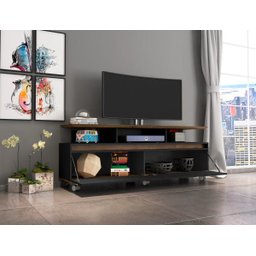 Rack para Tv até 60 Polegadas Texas Madeira com Preto - 1