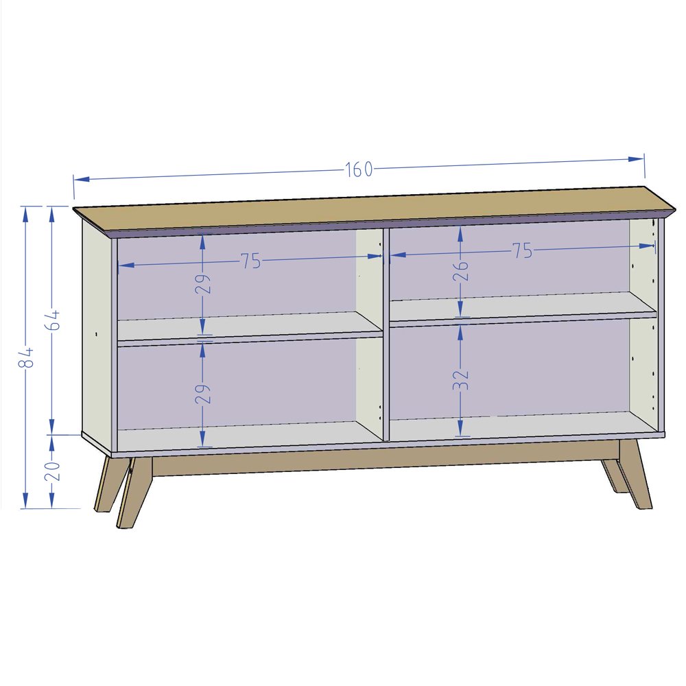 Aparador Buffet Opala Cinamomo com Offwhite - 5