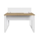 Ver imagem 7 de Mesa de Trabalho Plataforma para Escritório 2 Lugares 120cm Macadâmia com Branco F5 Office