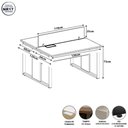 Ver imagem 4 de Mesa de Trabalho Plataforma para Escritório 2 Lugares 120cm Macadâmia com Branco F5 Office