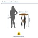 Ver imagem 4 de Conjunto Bistrô Mesa Redonda 2 Banquetas Madeira Maciça Ripada Porta-Gelo Marrom Rami/Pérola/Preto