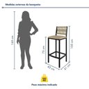 Ver imagem 3 de Conjunto Bistrô Mesa Redonda 2 Banquetas Madeira Maciça Ripada Porta-Gelo Marrom Rami/Pérola/Preto