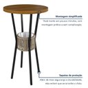 Ver imagem 5 de Conjunto Bistrô Mesa Redonda 2 Banquetas Madeira Maciça Ripada Porta-Gelo Marrom Rami/Pérola/Preto