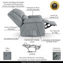Ver imagem 3 de Poltrona do Papai Reclinável Sala de Cinema Madrid Power Touch Massagem USB Linho Cinza G26 Gran Bel