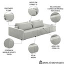 Ver imagem 3 de Sofá Ilha Modular com Puff para Sala Living 232cm Georgia K04 Linho Cinza - Mpozenato