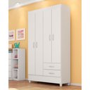 Ver imagem 2 de Guarda Roupa 4P Frankfurt Branco/Rosa/Branco