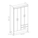 Ver imagem 3 de Guarda Roupa 4P Frankfurt Branco/Rosa/Branco