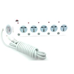 Extensão Elétrica Tomada 16 Entradas com 5 Padrão Universal - Branco - 1