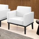 Ver imagem 2 de Poltrona Base de Madeira Fixa Preto Marisa Corano D03 - D’Rossi Branco