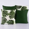 Kit com 4 Almofadas Cheias Decorativas Folha Verde c/ Refil 04 Peças - Decoração Sala Sofá Quarto - 2