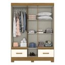 Ver imagem 3 de Guarda Roupa Solteiro Chale Nature Off White com Espelho - Briz Móveis