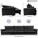 Ver imagem 2 de Sofá Retrátil e Reclinável 3,55m Molas Ensacadas Cama inBox Big Space com Bordado 3D Velusoft