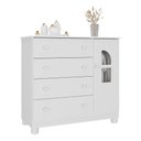 Ver imagem 2 de Cômoda Infantil 95cm 1 Porta com Vidro e 4 Gavetas Nina Multimóveis Mp4505 Branco